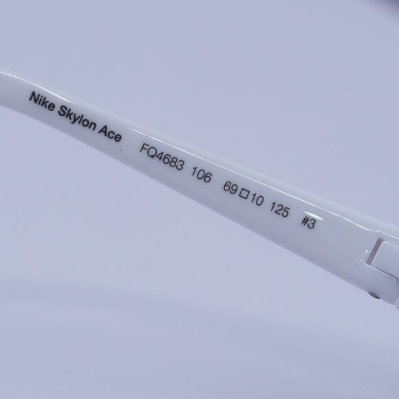 NIKE SKYLON ACE FQ4683 106 Sunglasses White Geometric Frame, Grey/Red Lenses - Picture 8 of 9